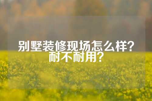 别墅装修现场怎么样？耐不耐用？