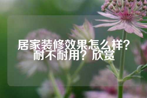 居家装修效果怎么样？耐不耐用？欣赏