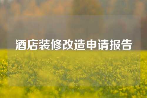 酒店装修改造申请报告