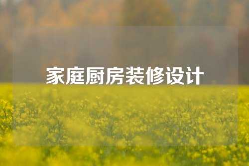家庭厨房装修设计