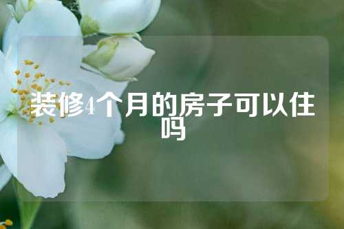 装修4个月的房子可以住吗