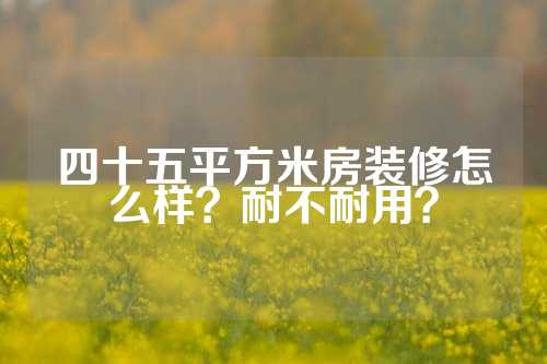 四十五平方米房装修怎么样？耐不耐用？