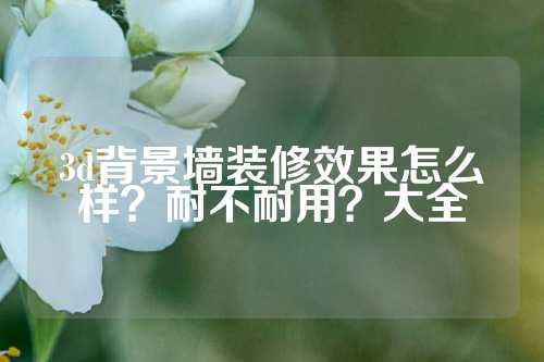 3d背景墙装修效果怎么样？耐不耐用？大全