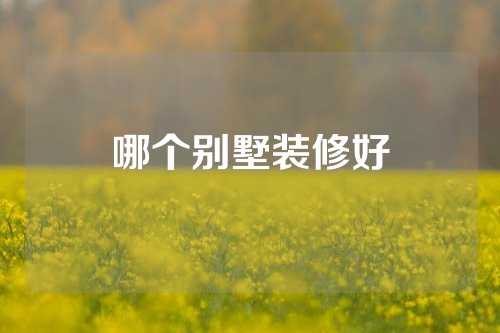 哪个别墅装修好
