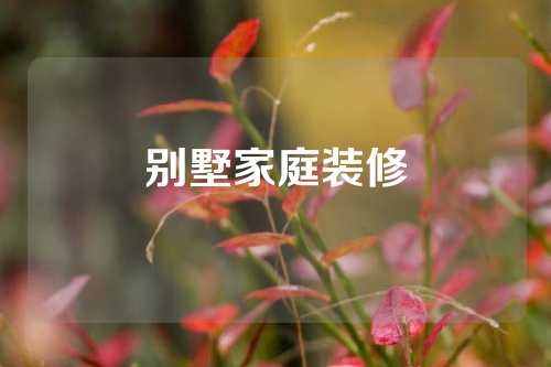 别墅家庭装修