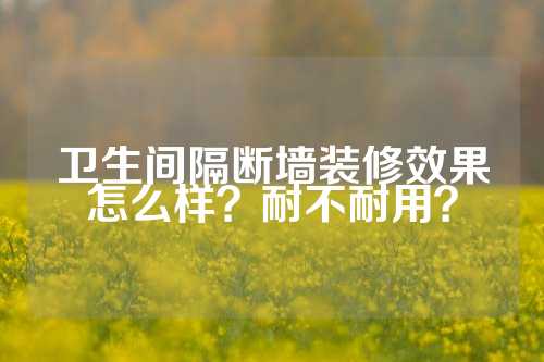 卫生间隔断墙装修效果怎么样？耐不耐用？