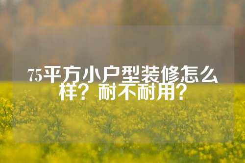 75平方小户型装修怎么样？耐不耐用？