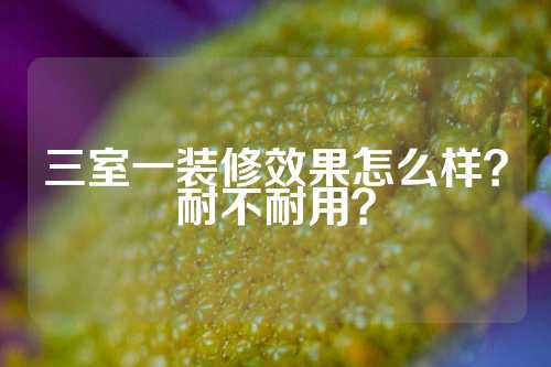 三室一装修效果怎么样？耐不耐用？