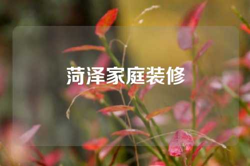 菏泽家庭装修