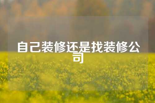 自己装修还是找装修公司