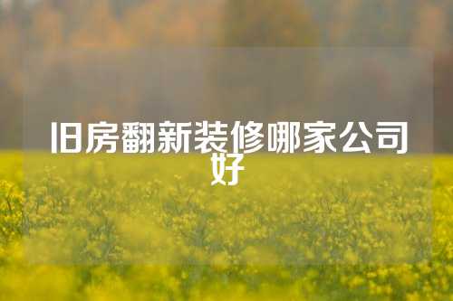 旧房翻新装修哪家公司好