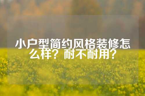 小户型简约风格装修怎么样？耐不耐用？