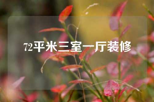 72平米三室一厅装修