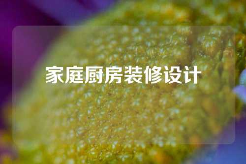 家庭厨房装修设计