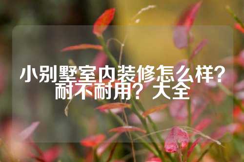 小别墅室内装修怎么样？耐不耐用？大全