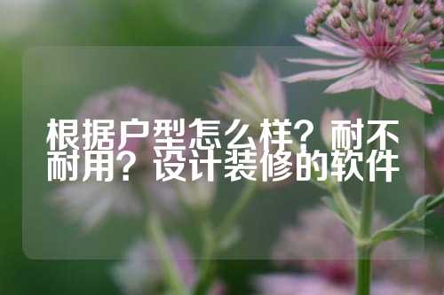 根据户型怎么样?耐不耐用?设计装修的软件
