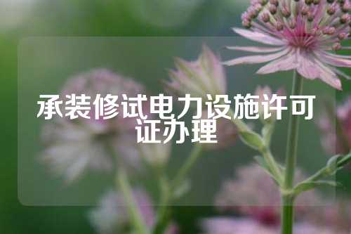 承装修试电力设施许可证办理