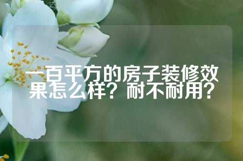 一百平方的房子装修效果怎么样？耐不耐用？