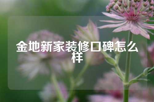 金地新家装修口碑怎么样