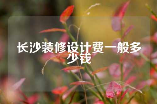 长沙装修设计费一般多少钱