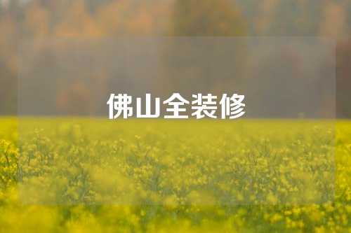 佛山全装修