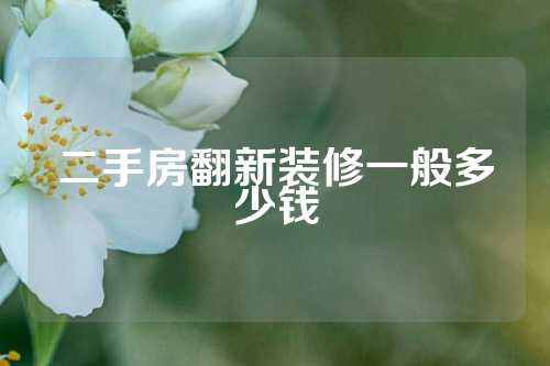 二手房翻新装修一般多少钱