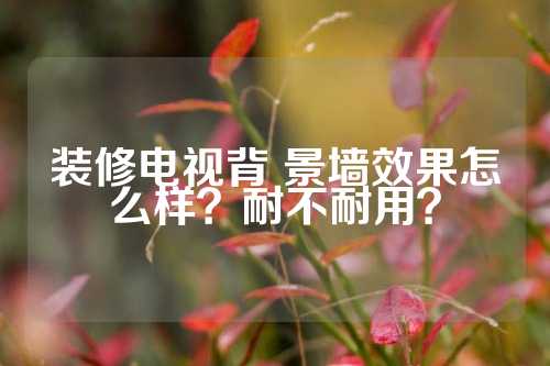 装修电视背 景墙效果怎么样？耐不耐用？