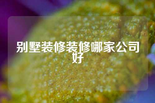 别墅装修装修哪家公司好